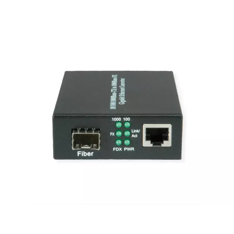 Conversor de suporte de rede VALUE 21.99.1199 1000 Mbit/s multimodo preto