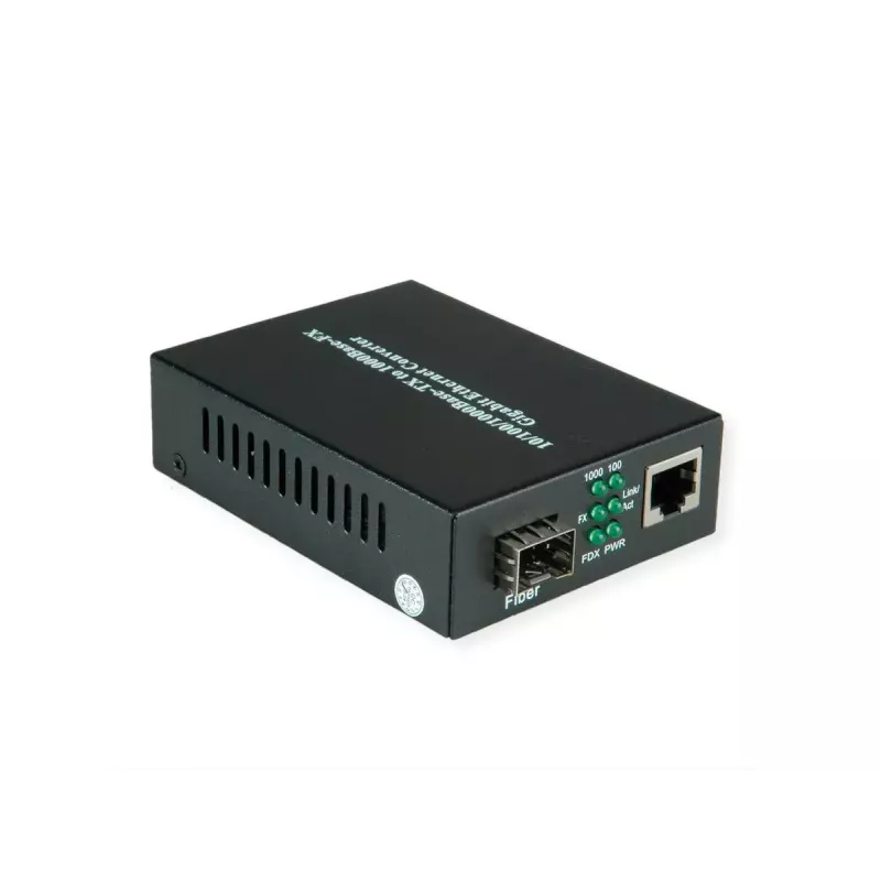 Conversor de suporte de rede VALUE 21.99.1199 1000 Mbit/s multimodo preto