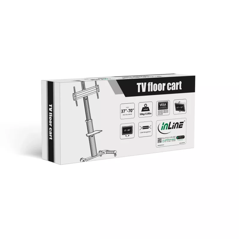 Suporte de TV com altura ajustável InLine, para TV LED 37 polegadas–70 polegadas (94–178 cm), máx. 50 kg