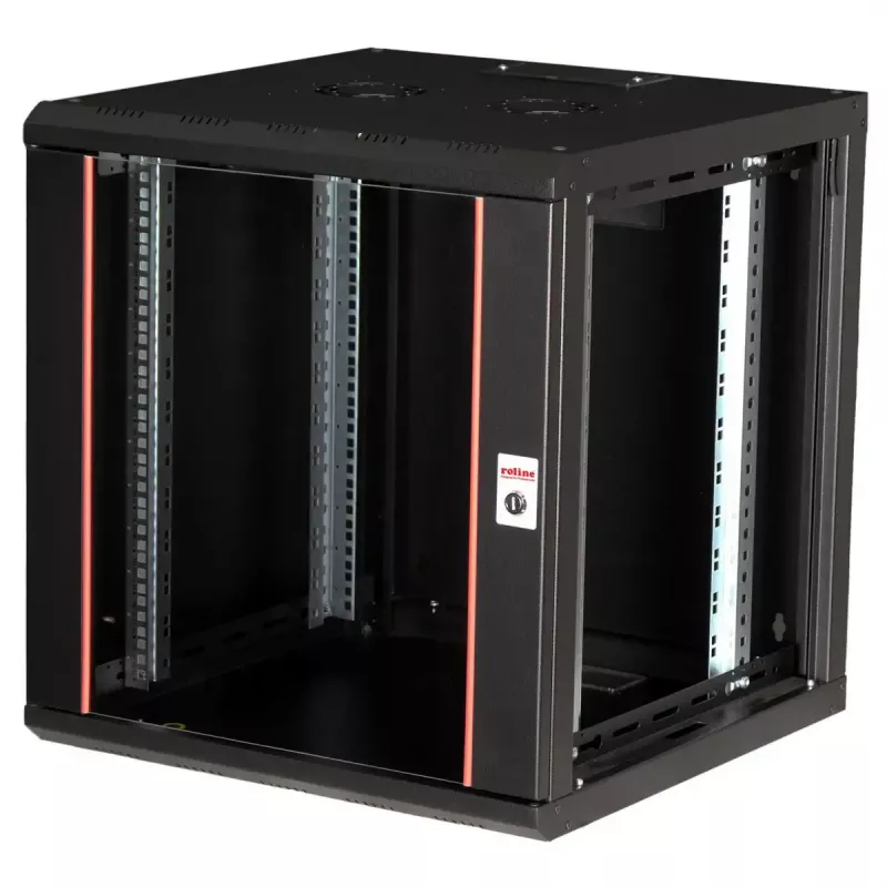 Rack de parede ROLINE Pro 12U 19 polegadas, 600x600 mm, preto, IP20, fechadura com chave