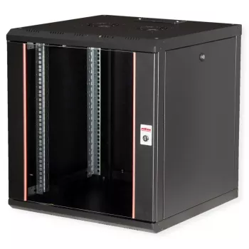 Rack de parede ROLINE Pro 12U 19 polegadas, 600x600 mm, preto, IP20, fechadura com chave