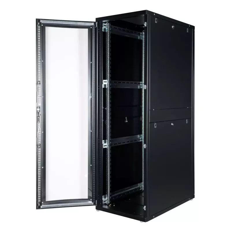 Armário de servidor ROLINE Pro 42U 600x1000 preto de 19 polegadas autónomo