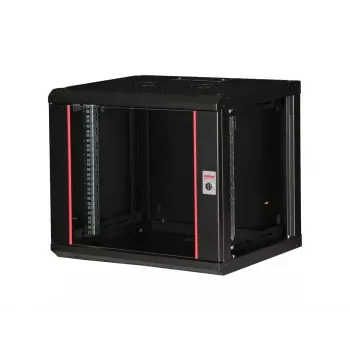 Caixa de parede ROLINE Pro 9U de 19 polegadas, 450x600 LxP, preto, fechadura com chave, IP20
