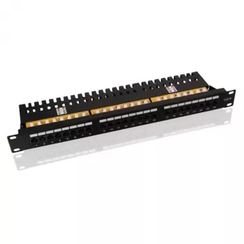 Patch panel VALUE Cat.6/Class E 24 portas UTP preto