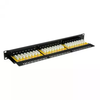 Patch panel VALUE Cat.6/Class E 24 portas UTP preto