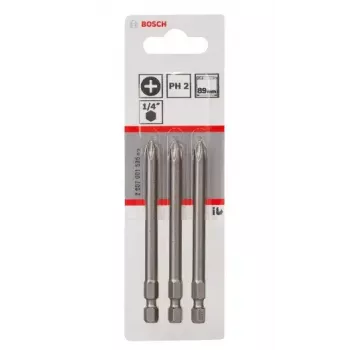 Bits de aparafusar Bosch 2607001535 extra duro PH2 3 unid. 89 mm