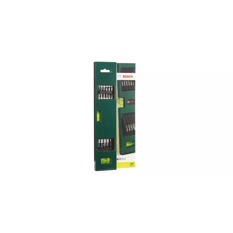 Bosch 2607017070 Conjunto de pontas de chave de fendas com nível de bolha, 17 unid.