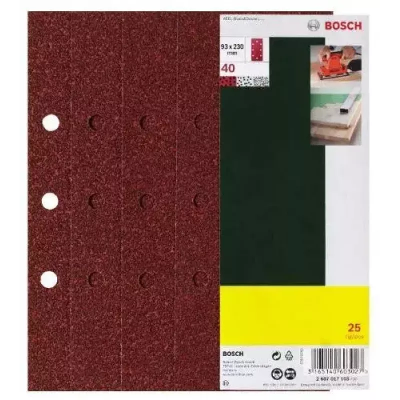 Bosch 2 607 017 097 acessórios de lixagem 25 unid.