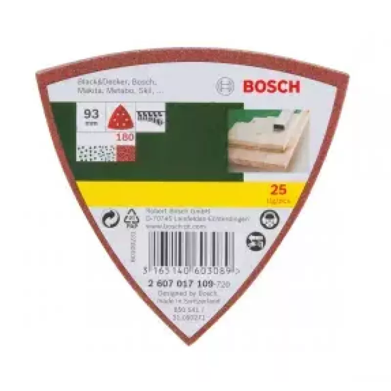 Bosch 2607017109 25 unid. folha de lixa