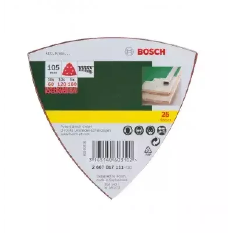 Bosch 2607017111 25 unid. folhas de lixa