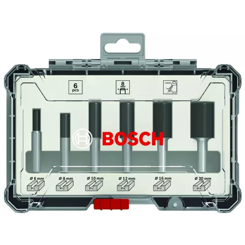 Bosch Conjunto de fresas (fresas para ranhuras), 6 unid., haste de 6 mm, 2607017465