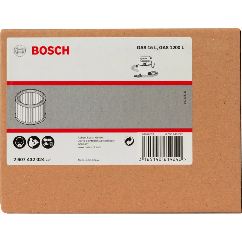Bosch 2 607 432 024 acessório/consumível para aspirador filtro aspirador de tambor