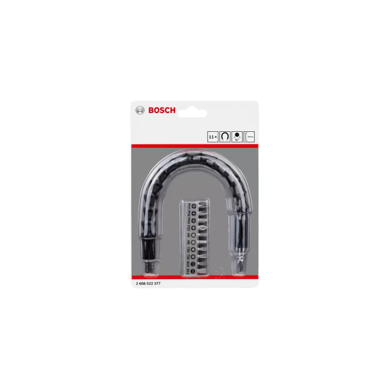 Bosch Conjunto de pontas, 11 unid., Fenda/Pozidriv/Phillips/Torx/Sextavado (2608522377)