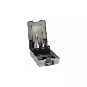 Conjunto de brocas escalonadas Bosch HSS com encabadouro de 3 faces para alumínio, plástico