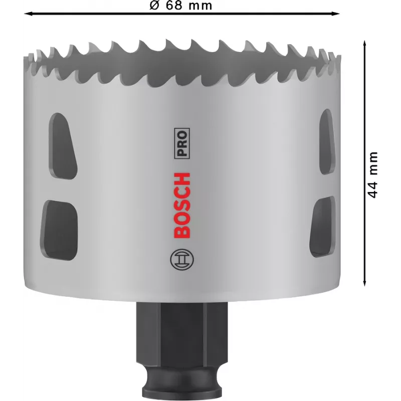 Serra copo Bosch PRO 68 mm Progressor PC Plus – modelo 2608594398 para metal e madeira