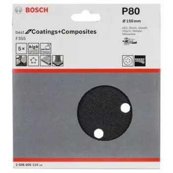 Folha de lixa Bosch F355 5 unidades