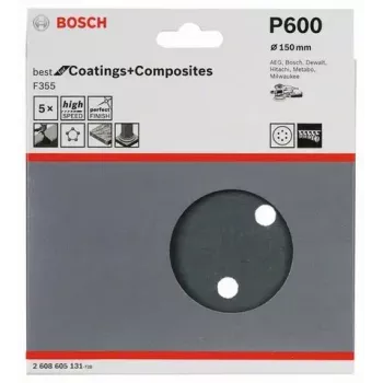 Folha de lixa Bosch F355 5 unidades 2608605131