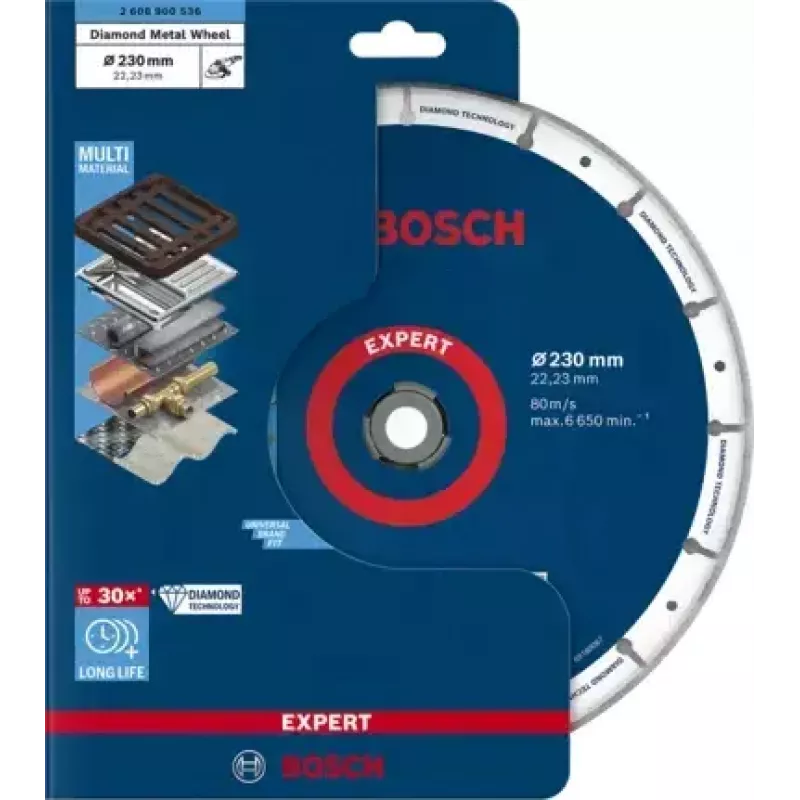 Acessório Bosch 2 608 900 536 de lixar/afiar para ferramenta rotativa ferro fundido, metal, plástico, aço inoxidável, aço disco de corte