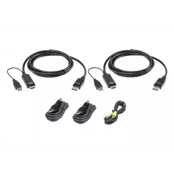 Conjunto de cabos KVM ATEN 1,8 m USB Dual Display Secure teclado e rato USB