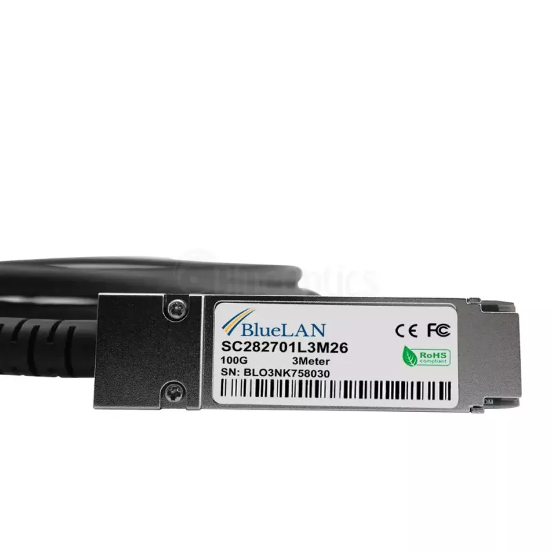 Cabo de fibra ótica InfiniBand BlueOptics 5 m QSFP28 4xSFP28 preto