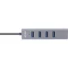Hub múltiplo USB-C 3.2 InLine (4x USB-A 5 Gb/s), OTG, caixa de alumínio