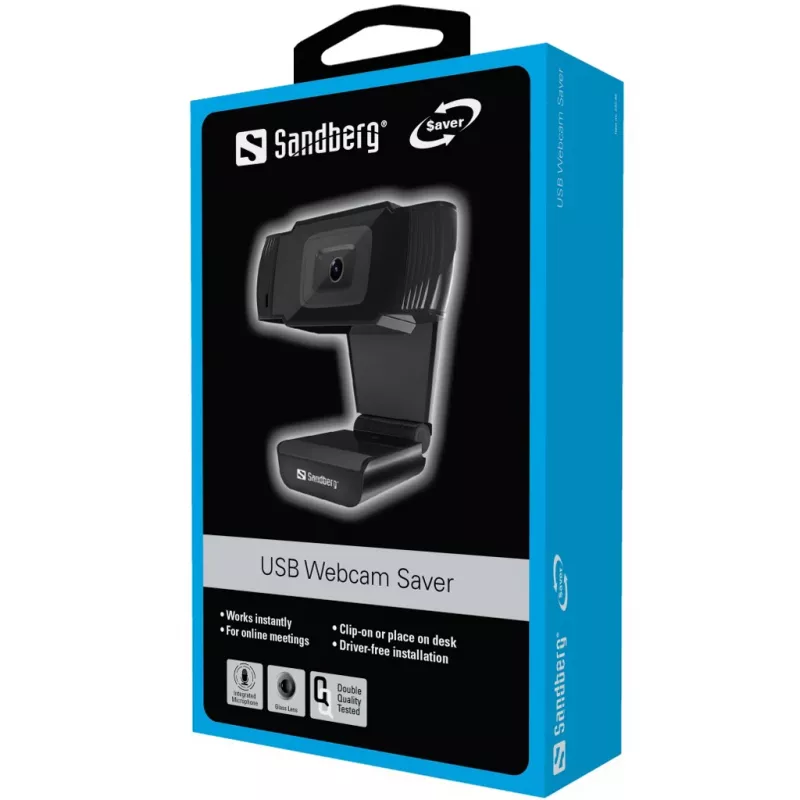 Webcam USB Sandberg 480P Saver, 0,3 MP, 640 x 480 píxeis, 30 fps, 640x480@30fps, 480p, Auto