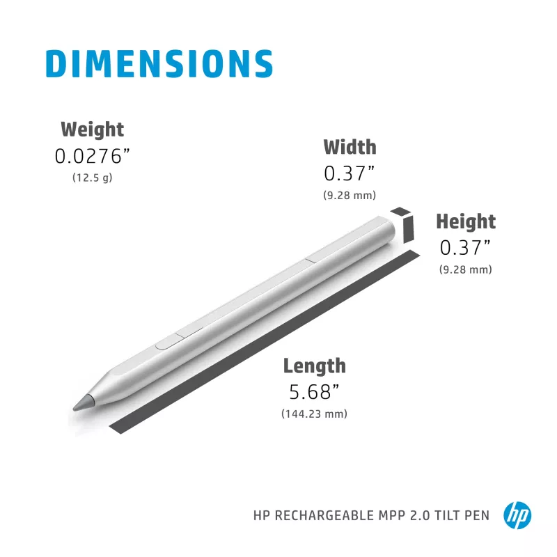HP MPP 2.0 Tilt Pen recarregável (preto), portátil, HP, preto, 1 mês(es), China, Home