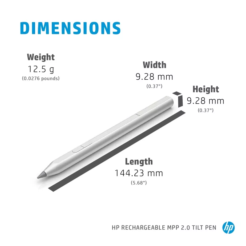 HP MPP 2.0 Tilt Pen recarregável (preto), portátil, HP, preto, 1 mês(es), China, Home