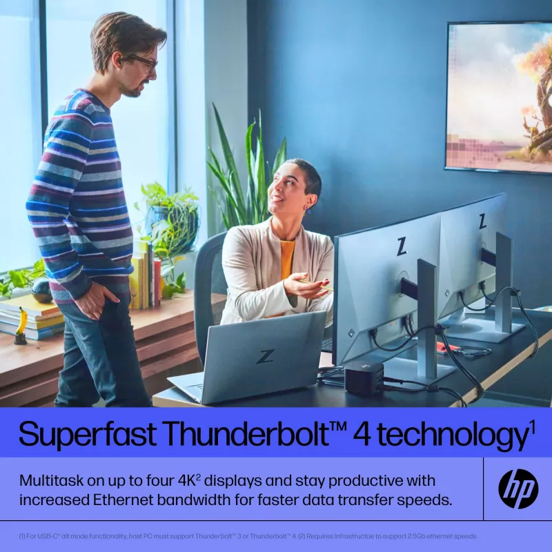 Estação de acoplamento HP Thunderbolt Dock 120W G4 com fios preta