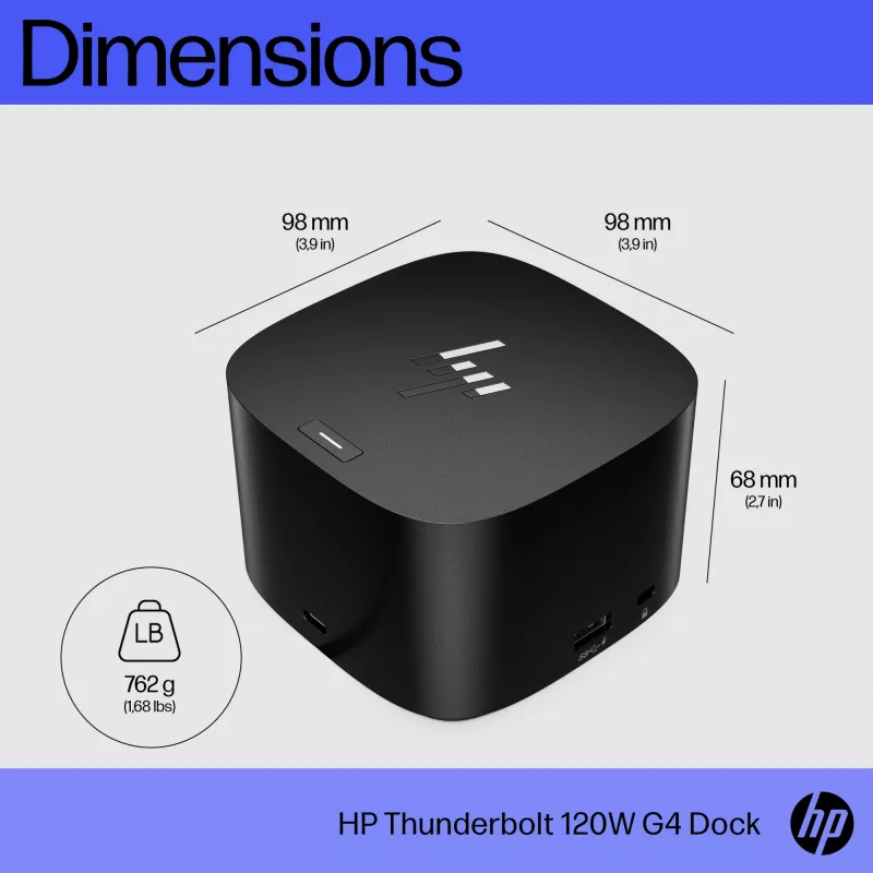 Estação de acoplamento HP Thunderbolt Dock 120W G4 com fios preta