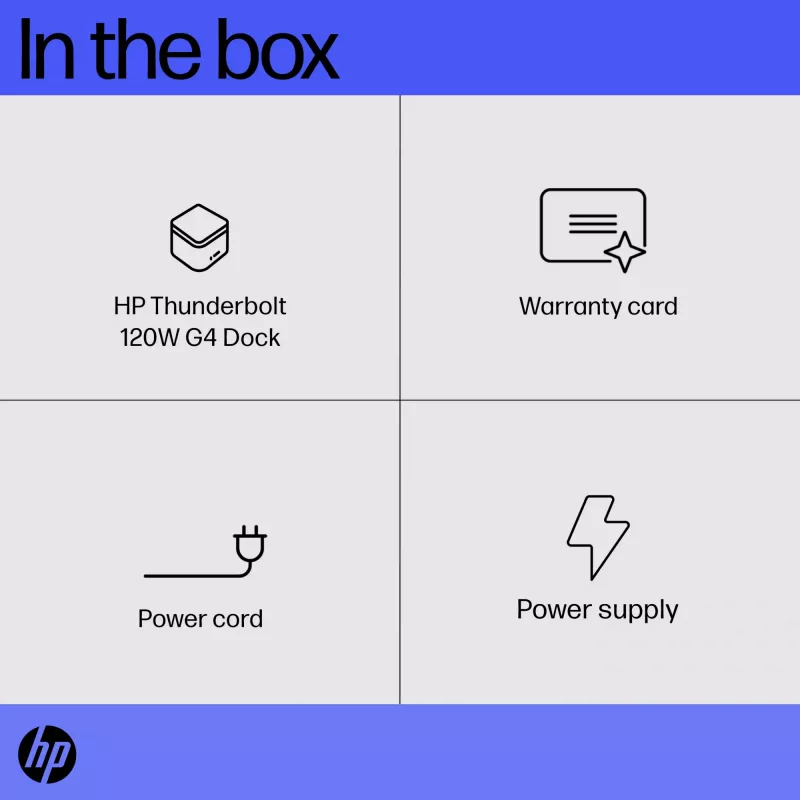 Estação de acoplamento HP Thunderbolt Dock 120W G4 com fios preta