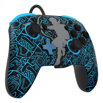 Comando PDP Nintendo Switch Sheikah Shoot REMATCH GLOW, gamepad, Nintendo Switch, Nintendo Switch Lite, Nintendo Switch OLED, D-pad, botão Home, analógico/digital, com fio, USB