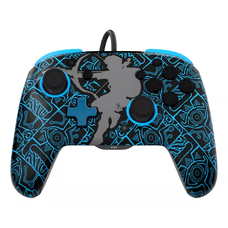 Comando PDP Nintendo Switch Sheikah Shoot REMATCH GLOW, gamepad, Nintendo Switch, Nintendo Switch Lite, Nintendo Switch OLED, D-pad, botão Home, analógico/digital, com fio, USB