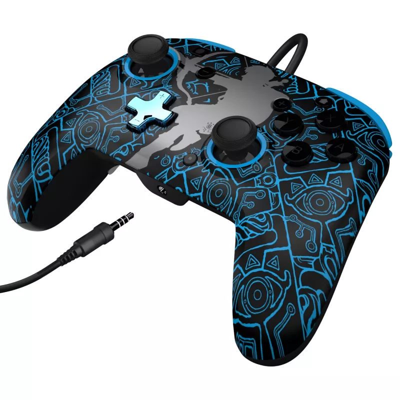 Comando PDP Nintendo Switch Sheikah Shoot REMATCH GLOW, gamepad, Nintendo Switch, Nintendo Switch Lite, Nintendo Switch OLED, D-pad, botão Home, analógico/digital, com fio, USB