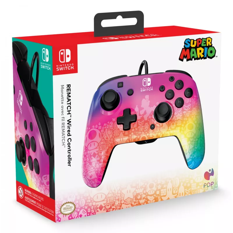 Comando com fio PDP REMATCH: Star Spectrum para Nintendo Switch, Nintendo Switch - modelo OLED