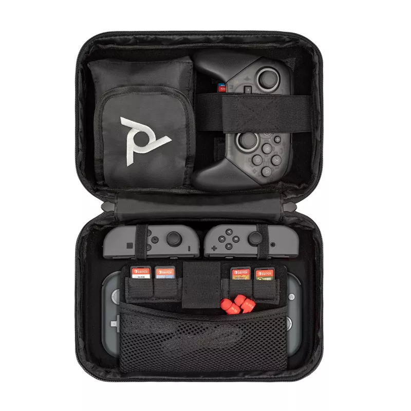 Mala PDP Commuter Case - Elite Edition, capa, Nintendo, preto, cinzento, Nintendo Switch, Nintendo Switch Lite, Nintendo Switch OLED, à prova de quedas, à prova de riscos, fecho de correr