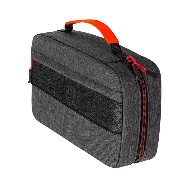 Mala PDP Commuter Case - Elite Edition, capa, Nintendo, preto, cinzento, Nintendo Switch, Nintendo Switch Lite, Nintendo Switch OLED, à prova de quedas, à prova de riscos, fecho de correr