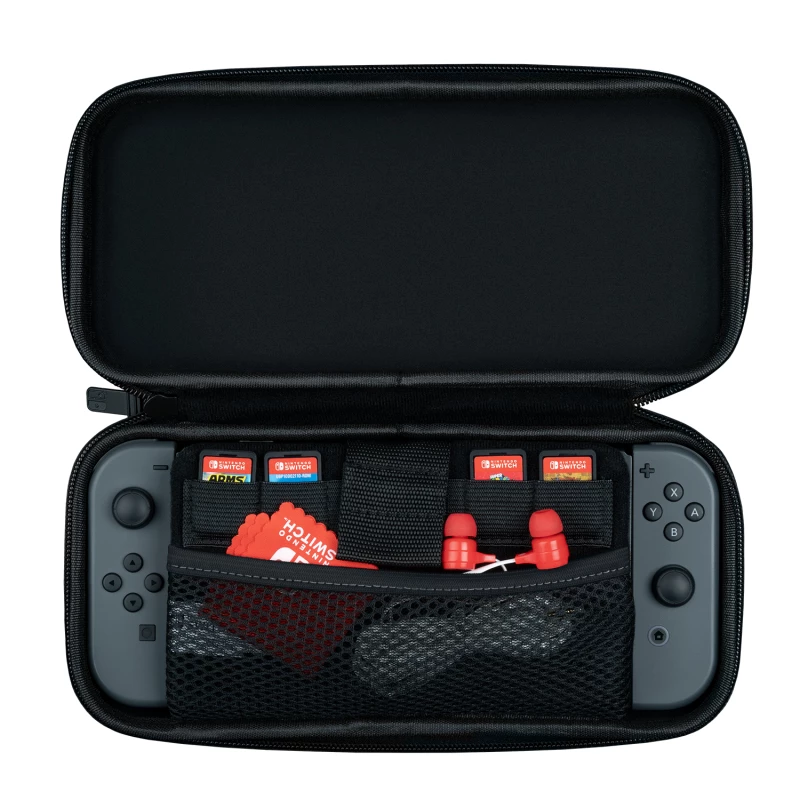 Mala de transporte para consola de jogos PDP 500-141-EU, estojo rígido, Nintendo, cinzento