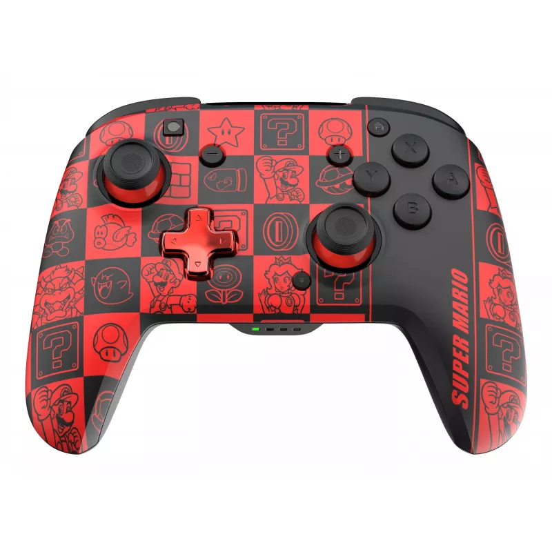 Gamepad PDP REMATCH GLOW preto, verde, vermelho, analógico/digital, Nintendo Switch, Nintendo Switch OLED