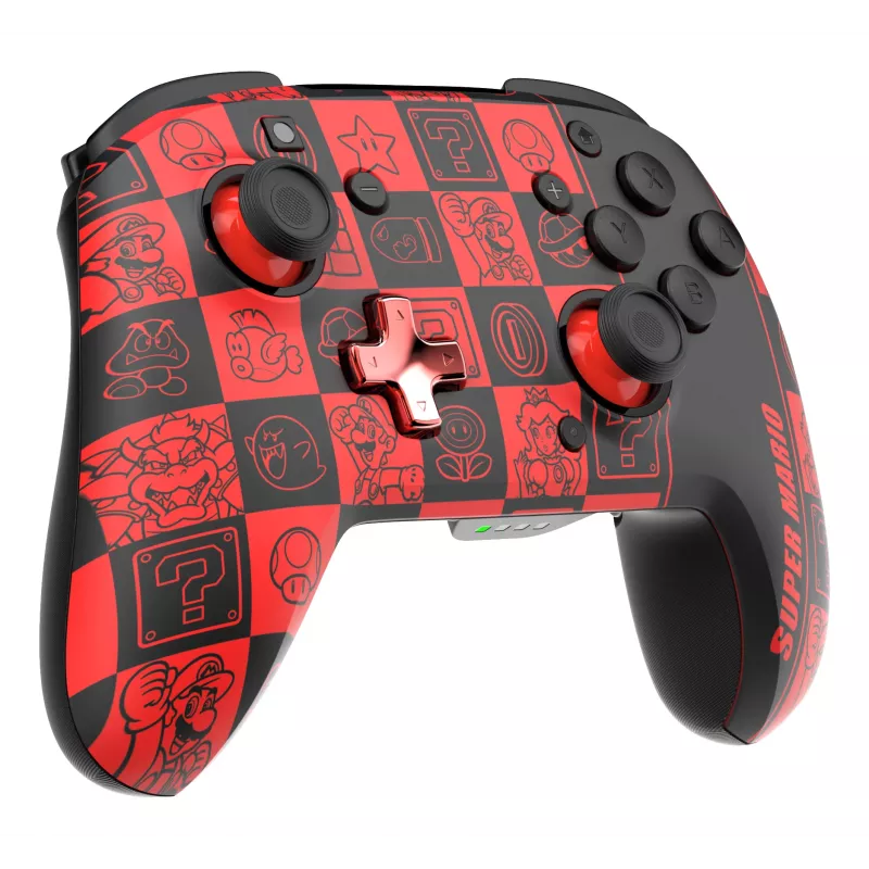 Gamepad PDP REMATCH GLOW preto, verde, vermelho, analógico/digital, Nintendo Switch, Nintendo Switch OLED