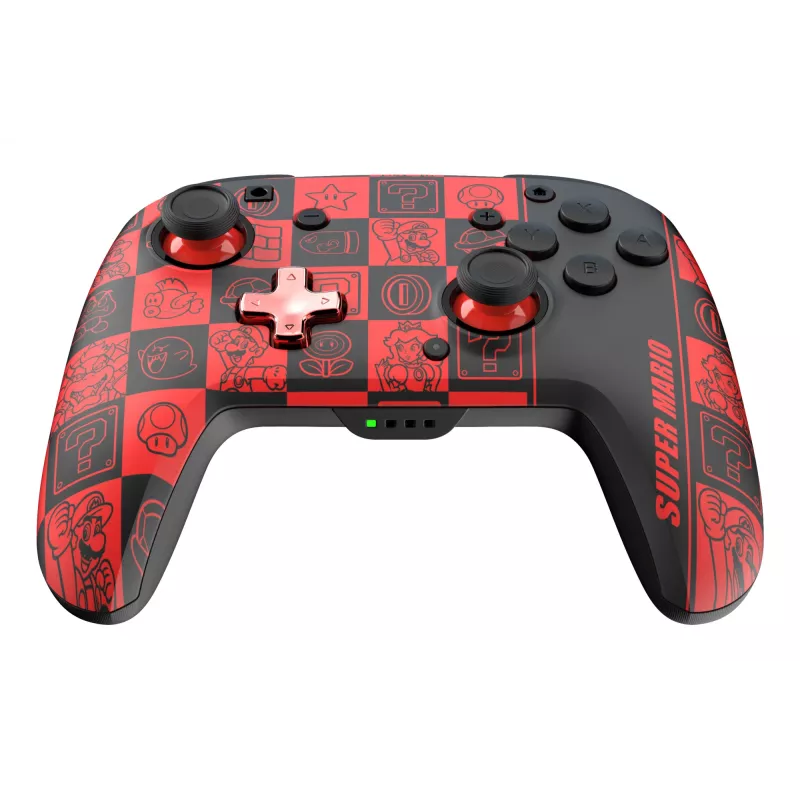 Gamepad PDP REMATCH GLOW preto, verde, vermelho, analógico/digital, Nintendo Switch, Nintendo Switch OLED