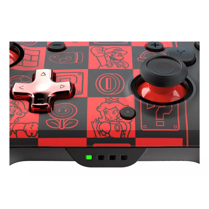 Gamepad PDP REMATCH GLOW preto, verde, vermelho, analógico/digital, Nintendo Switch, Nintendo Switch OLED