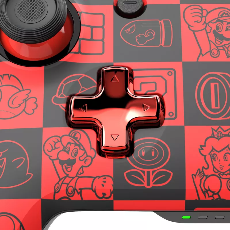 Gamepad PDP REMATCH GLOW preto, verde, vermelho, analógico/digital, Nintendo Switch, Nintendo Switch OLED