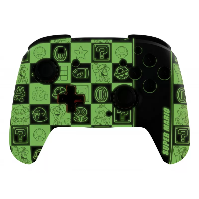 Gamepad PDP REMATCH GLOW preto, verde, vermelho, analógico/digital, Nintendo Switch, Nintendo Switch OLED