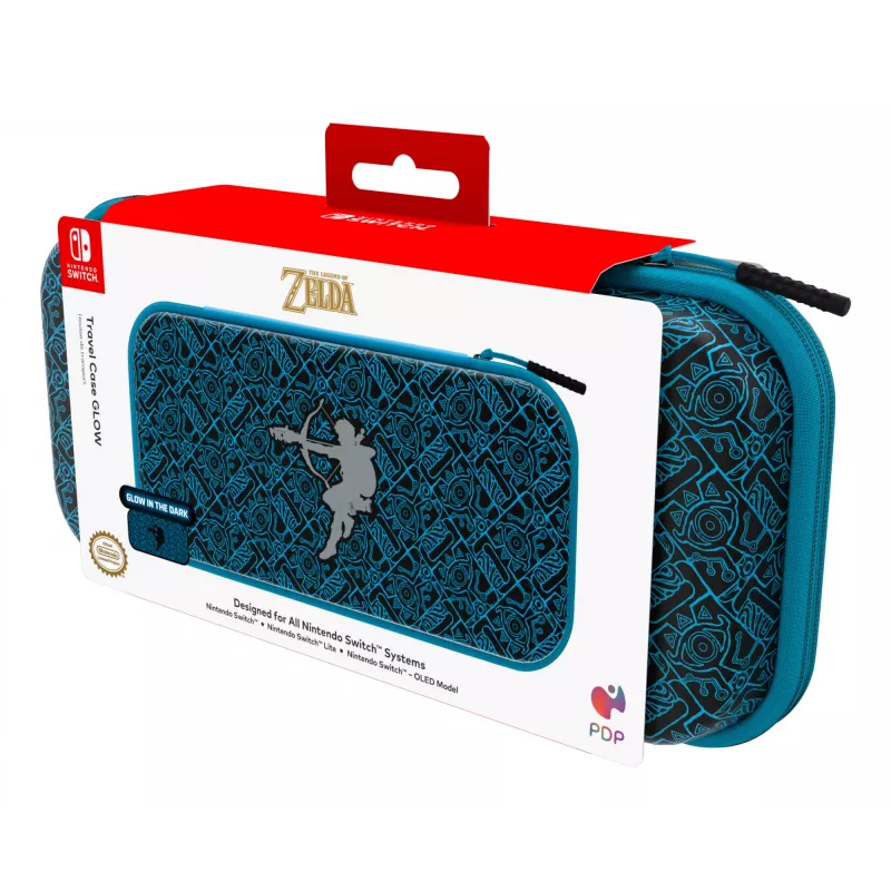Mala de viagem PDP GLOW: Sheikah Shoot, para Nintendo Switch, Nintendo Switch Lite, Nintendo Switch – modelo OLED