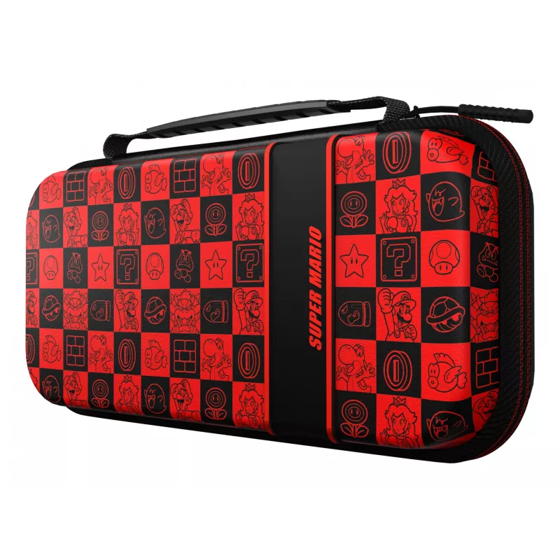 Mala de viagem PDP Travel Case Plus GLOW: Super Icon, para Nintendo Switch, Nintendo Switch Lite, Nintendo Switch – modelo OLED