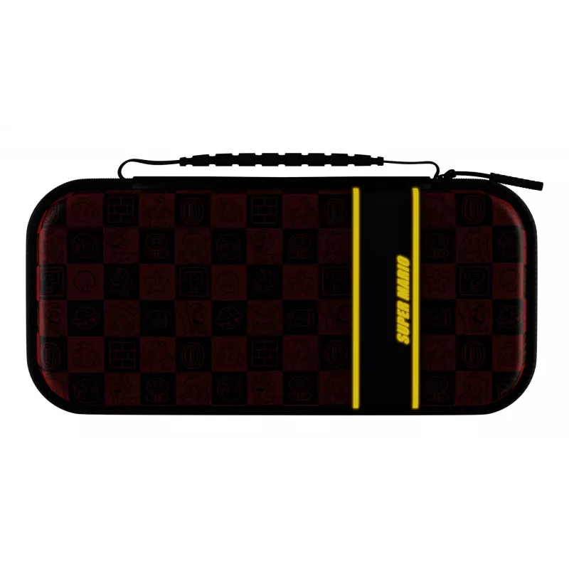 Mala de viagem PDP Travel Case Plus GLOW: Super Icon, para Nintendo Switch, Nintendo Switch Lite, Nintendo Switch – modelo OLED