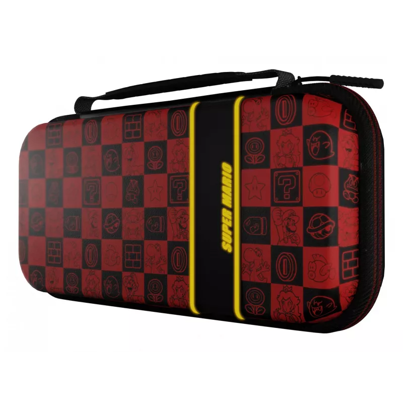 Mala de viagem PDP Travel Case Plus GLOW: Super Icon, para Nintendo Switch, Nintendo Switch Lite, Nintendo Switch – modelo OLED