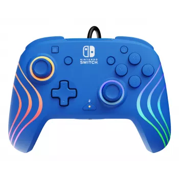 Gamepad USB PDP Afterglow Wave azul, analógico/digital, Nintendo Switch, Nintendo Switch OLED