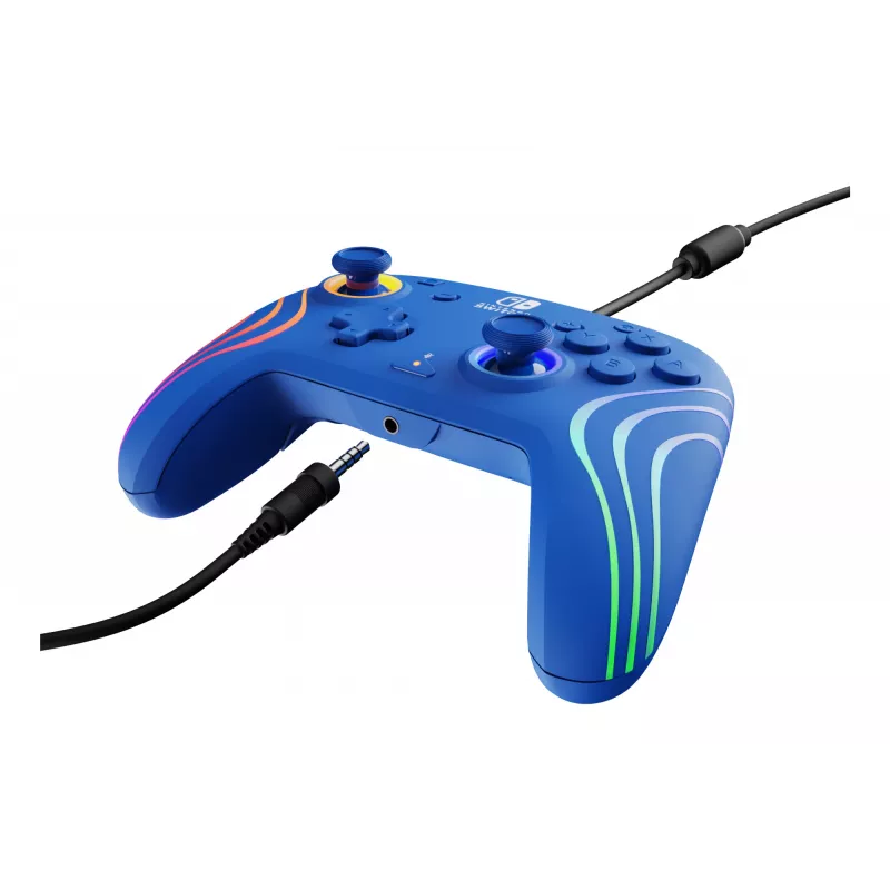 Gamepad USB PDP Afterglow Wave azul, analógico/digital, Nintendo Switch, Nintendo Switch OLED